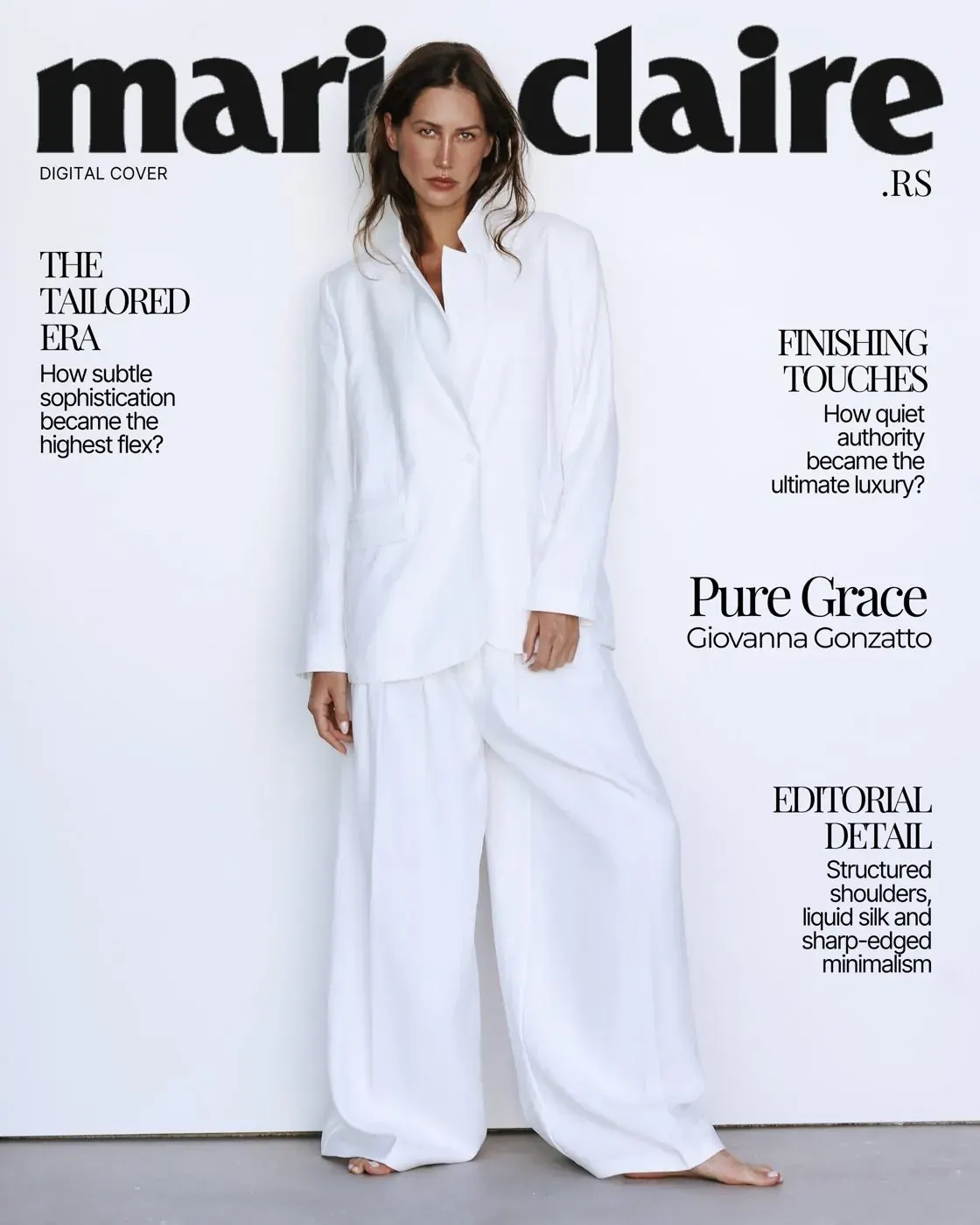 Capa digital da Marie Claire Sérvia com Giovanna Gonzatto